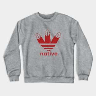 Native American 3 Feathers Design Dark Red Crewneck Sweatshirt